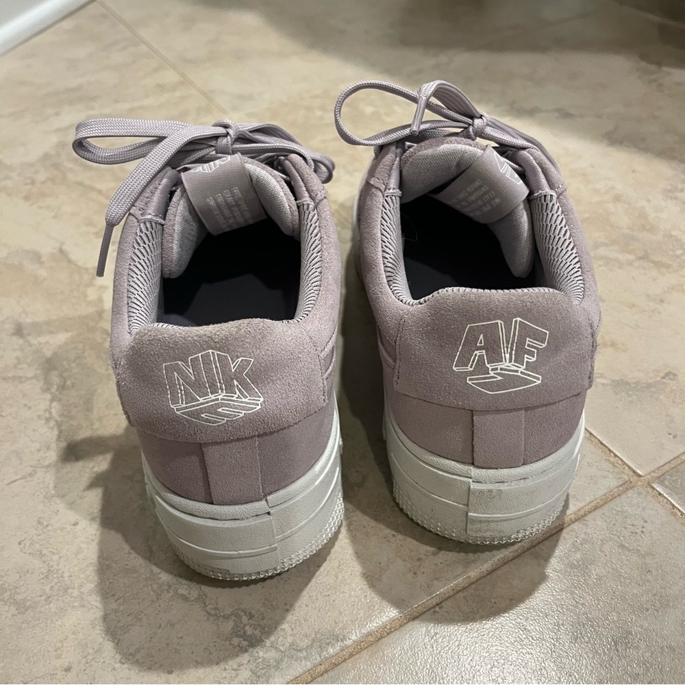 Platform Nike Air Force 1s in Lavender - Picture 3 of 4